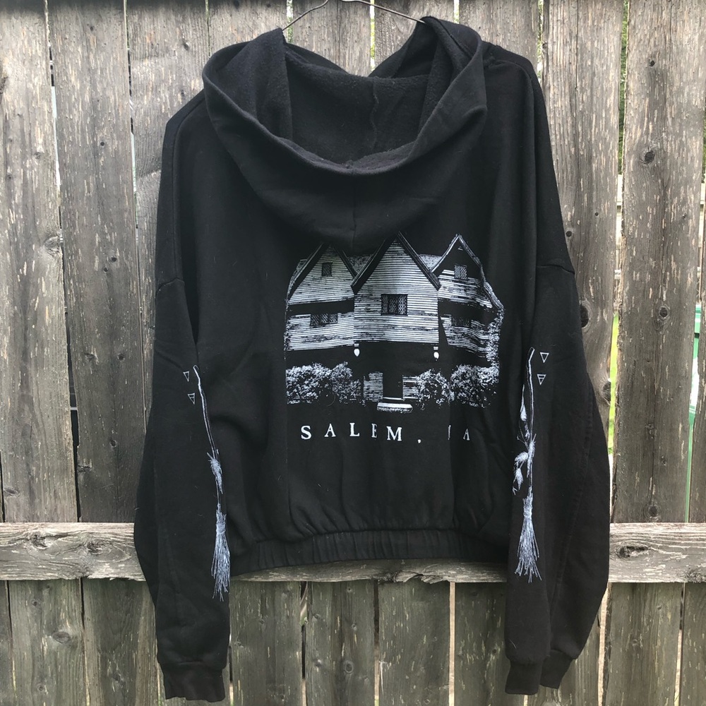 Blackcraft Salem MA witch house cropped hoodie